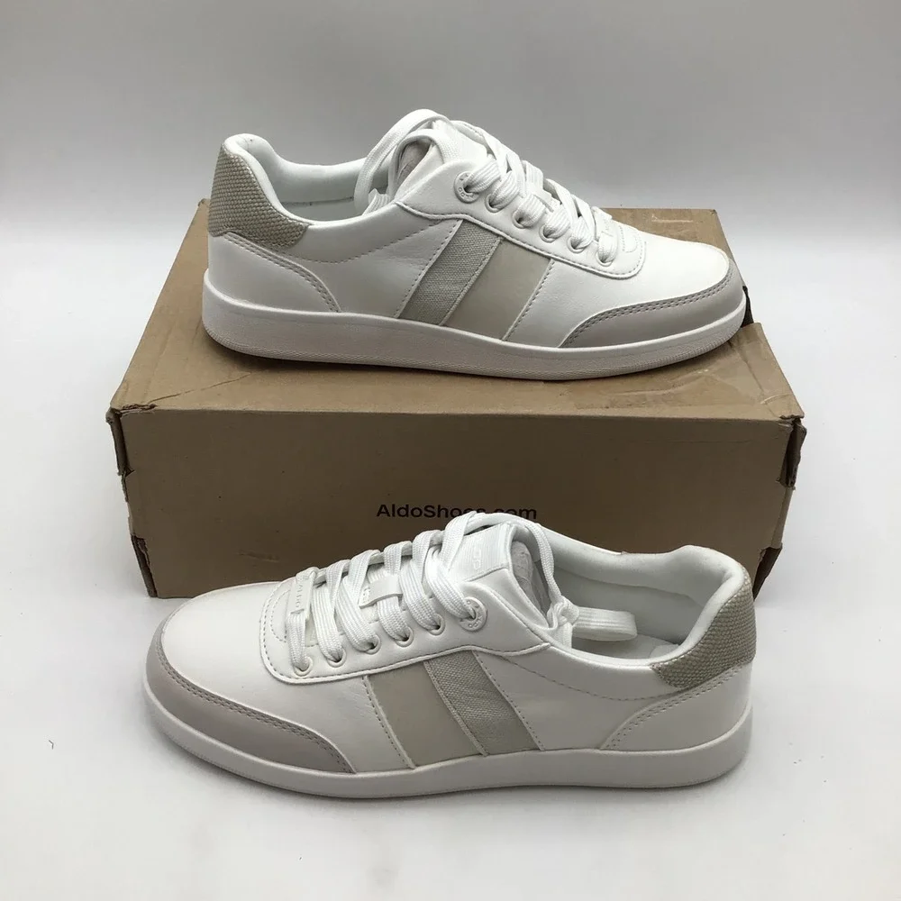 Aldo Hestia-100 Womens White Beige Low Top Lace Up‎ Sneakers Size 6 NEW